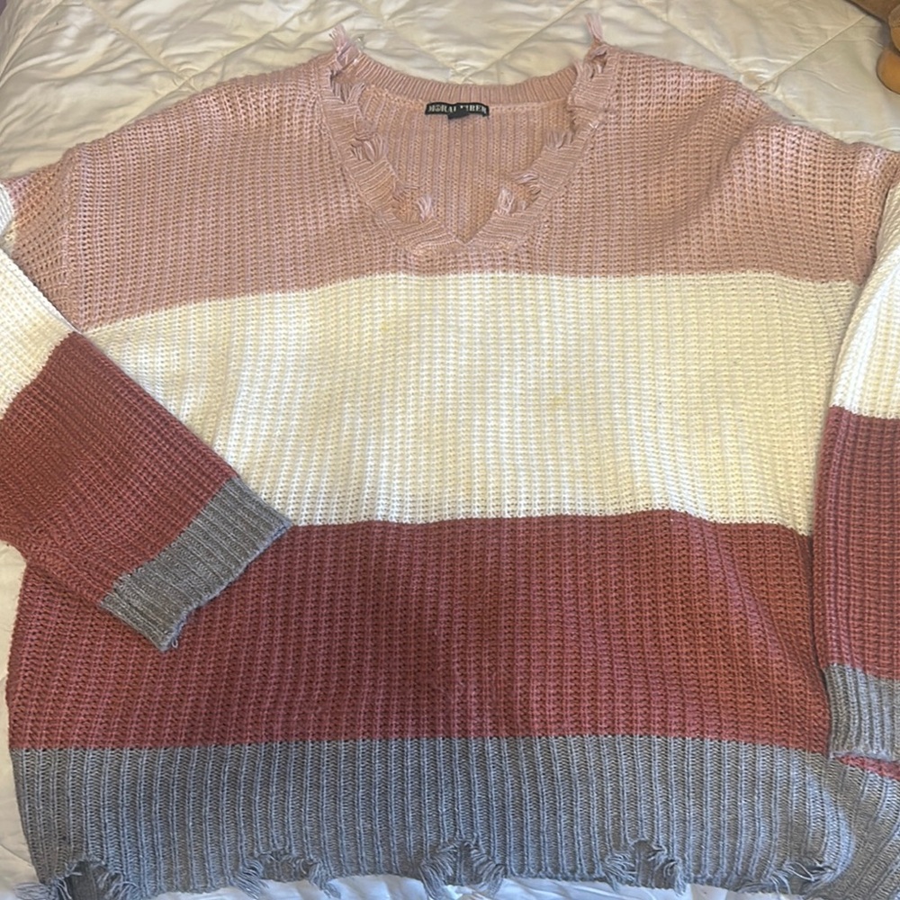 Moral Fiber sweater low cut V-neck